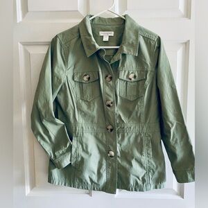 Christopher & Banks Sage Green Utility Jacket